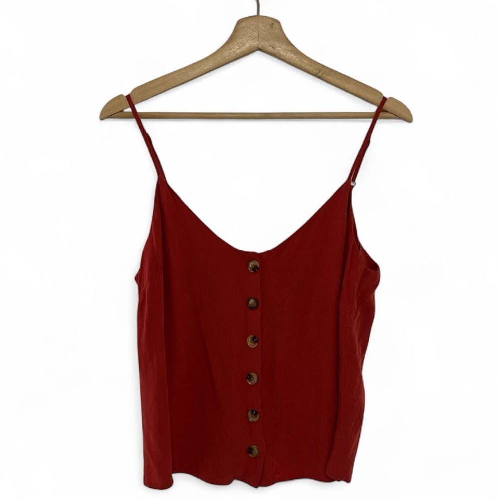 Streetwear Society Burnt Orange Tank Top Small boho Camisole Minimalist Rust